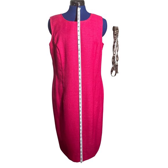 Vintage Leslie Fay Pink Two-Piece Dress Suit | Jacket & Sleeveless Dress US 16P - Picture 5 of 11